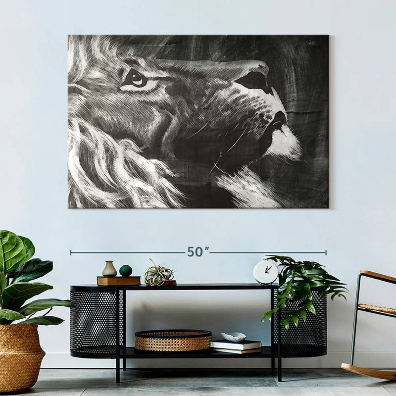 Brampt Chalk Lion, 34" H x 51" W