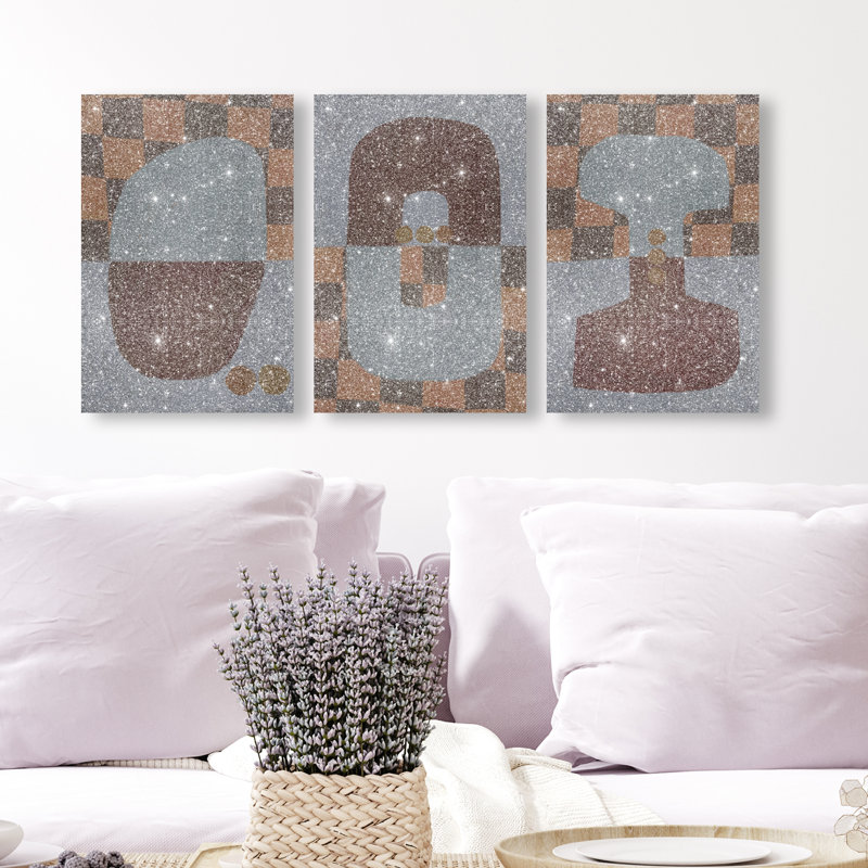 Checkered Dominos Set Set by Oliver Gal, 15" H x 10" W, Gallery Wrapped