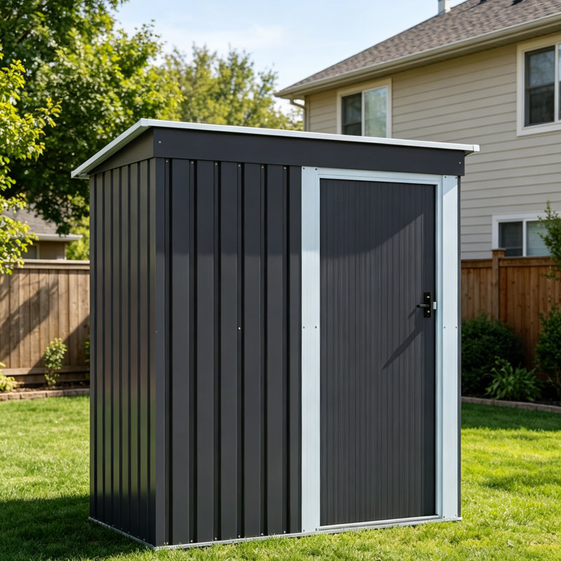 Dark Black Garden Storage Shed