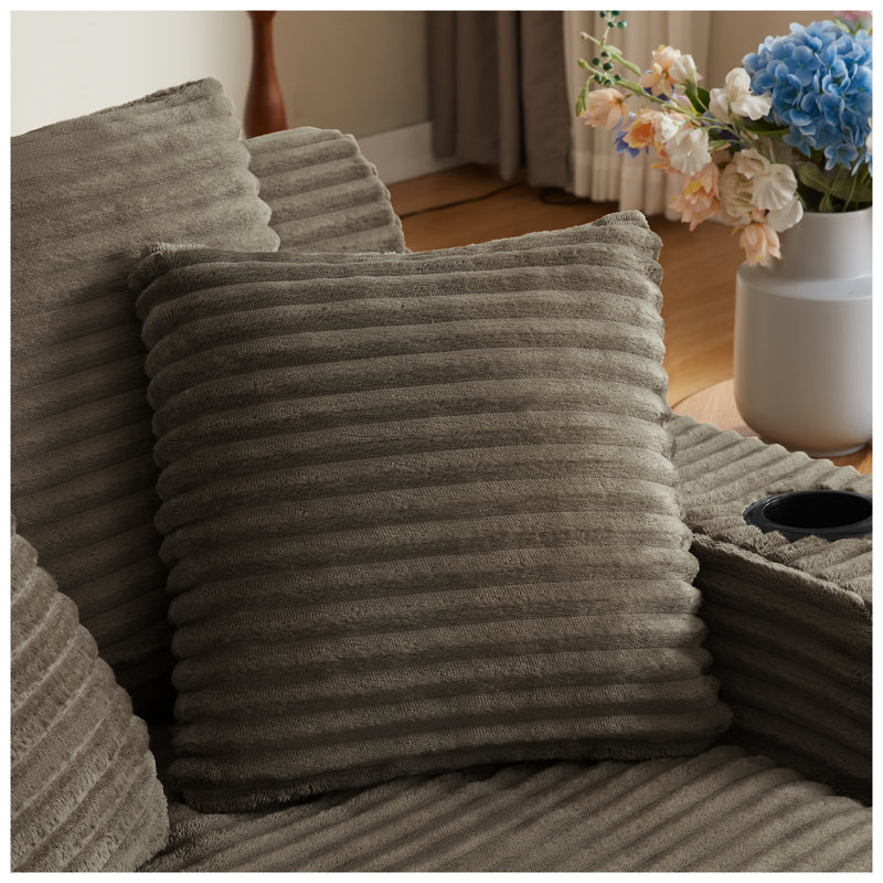 Fauteuil méridienne surdimensionné en velours côtelé, canapé-lit moderne d'intérieur pour salon et bureau, brun, aucun assemblage requis