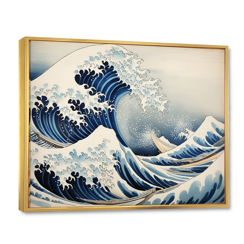 Chef-d'œuvre, la grande vague de Kanagawa IV - chef-d'œuvre, décoration murale, H 34 po x l 44 po x P 1,5 po