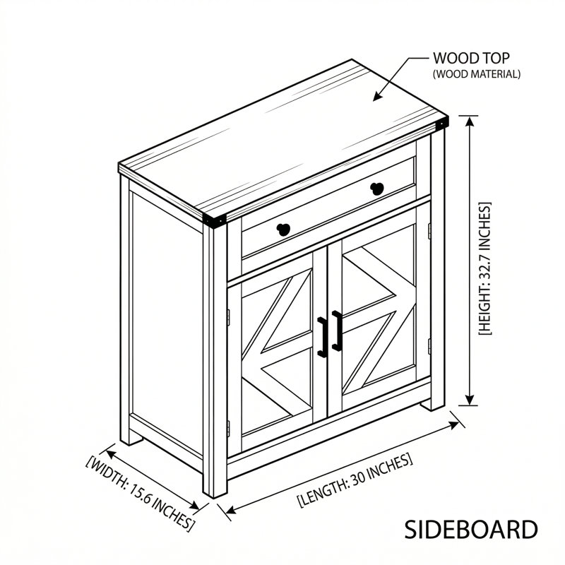 Armoire de rangement Farmhouse, Blanc / Chêne