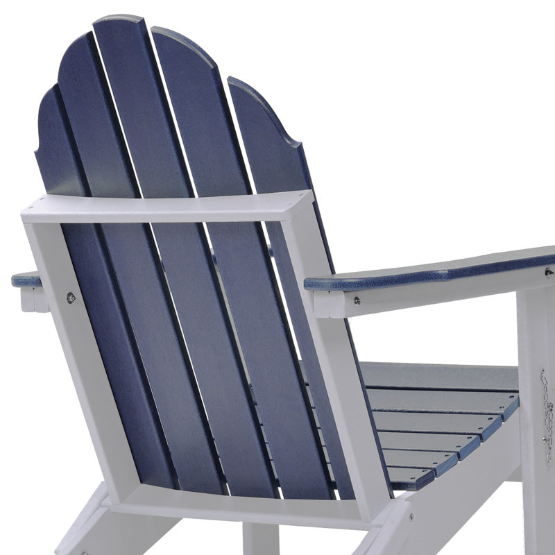Rakesh HDPE Folding Adirondack Chair, Navy Blue