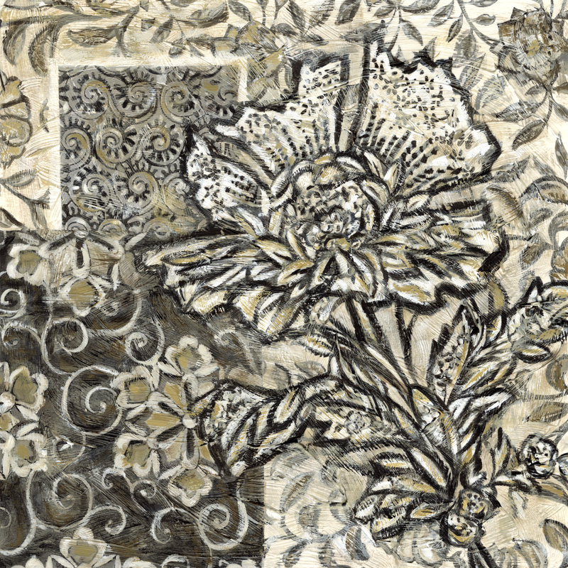 Graphic Chintz III - Wrapped Canvas Painting, 30cm H x 30cm W x 3.8cm D