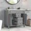 Meuble-lavabo moderne avec lavabo supérieur, 2 portes à fermeture douce et 2 tiroirs-1894975823