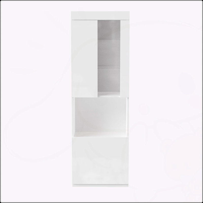 Armoire de rangement ultrabrillante avec lumières DEL, Blanc