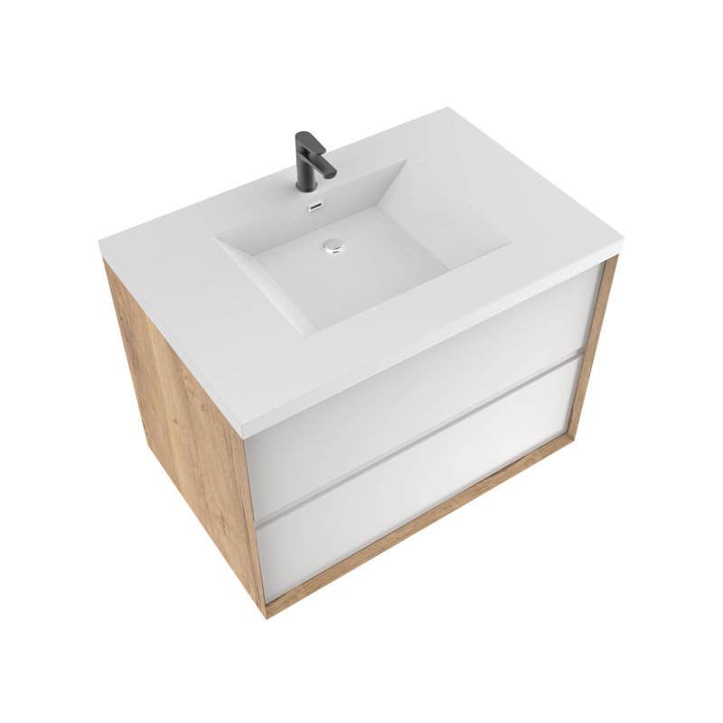 Meuble-lavabo simple 41,7 po, Blanc brillant