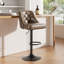 Tabouret de bar rotatif à 360 degrés en faux cuir avec coutures à boutons-116087023