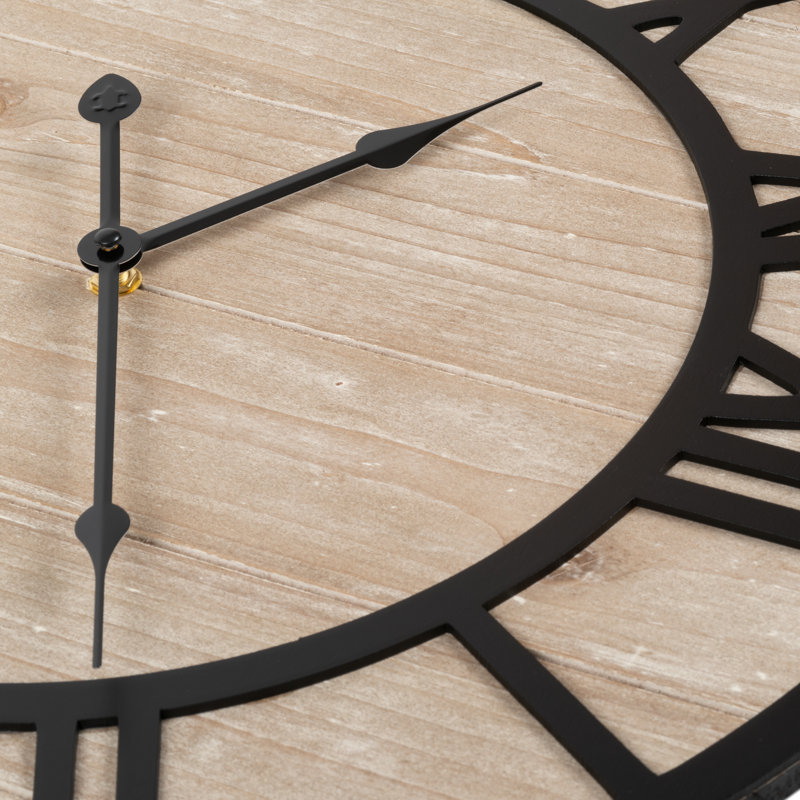Avita 19.7-inch Harper Wood Quartz Wall Clock
