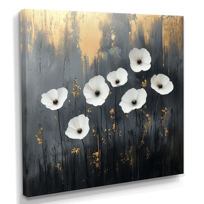 Fleurs sauvages abstraites forme pure I - fleurs sauvages, art mural, Toile tendue, Ne pas appliquer, H 30 po x l 30 po