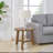  Newbury 20in Round End Table or Nightstand, Pecan Finish