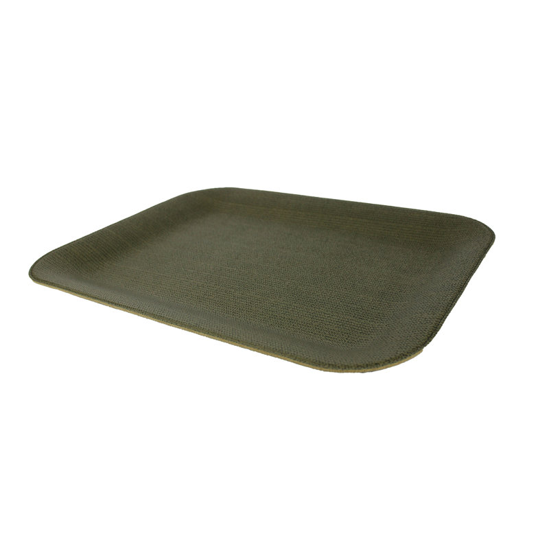 Andrean Leather / Faux Leather Tray, 44cm H x 33cm W x 3cm D, Green