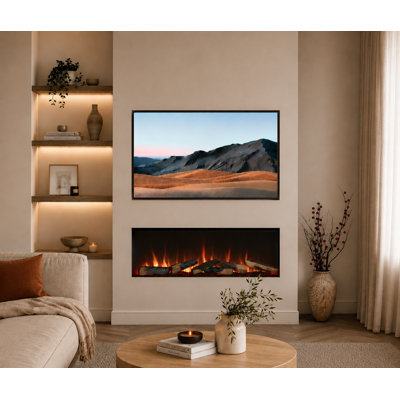 FLAMME 3 Sided Media Wall Electric Fire, Knighton Black