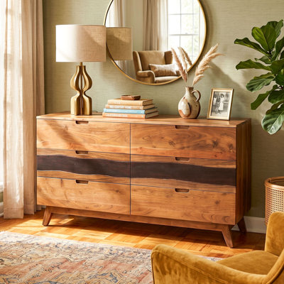Commode prémontée 59 tiroirs 59 po Mid-Century