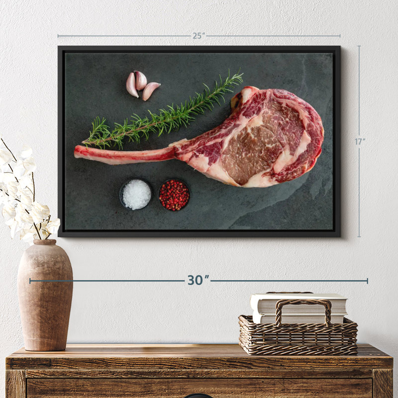 "Impression sur toile de steak brut Tomahawk", H 17 po x l 25 po