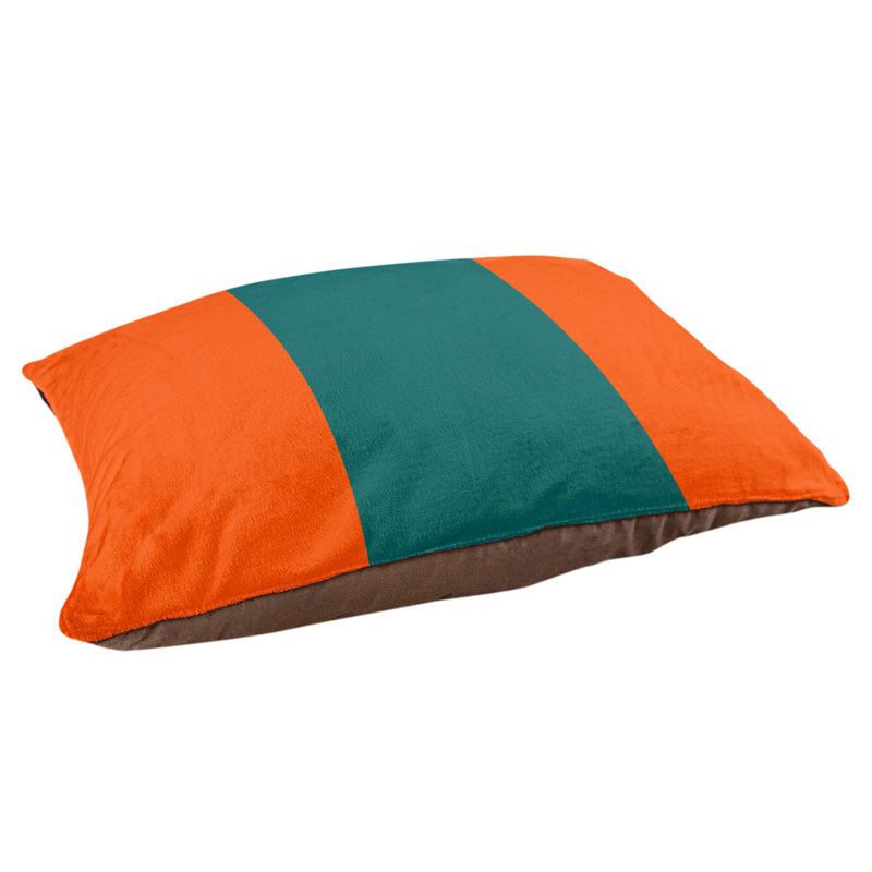 Coussin d'extérieur pour chien Florida Tribe, Orange / turquoise, Small (28" W x 18" D x 6" H)