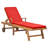 Ferrysburg 78" Long Teak Single Chaise with Cushions-1711175398