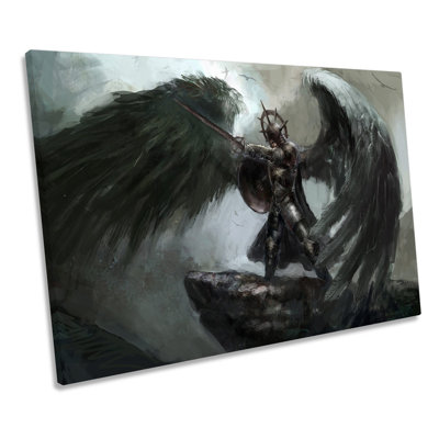 Fallen Angel Fantasy Character - Wrapped Canvas Art Prints
