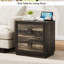 Table de chevet moderne 23,4 po avec station de charge et 2 tiroirs, table de chevet pour le salon de la chambre à coucher-842711700