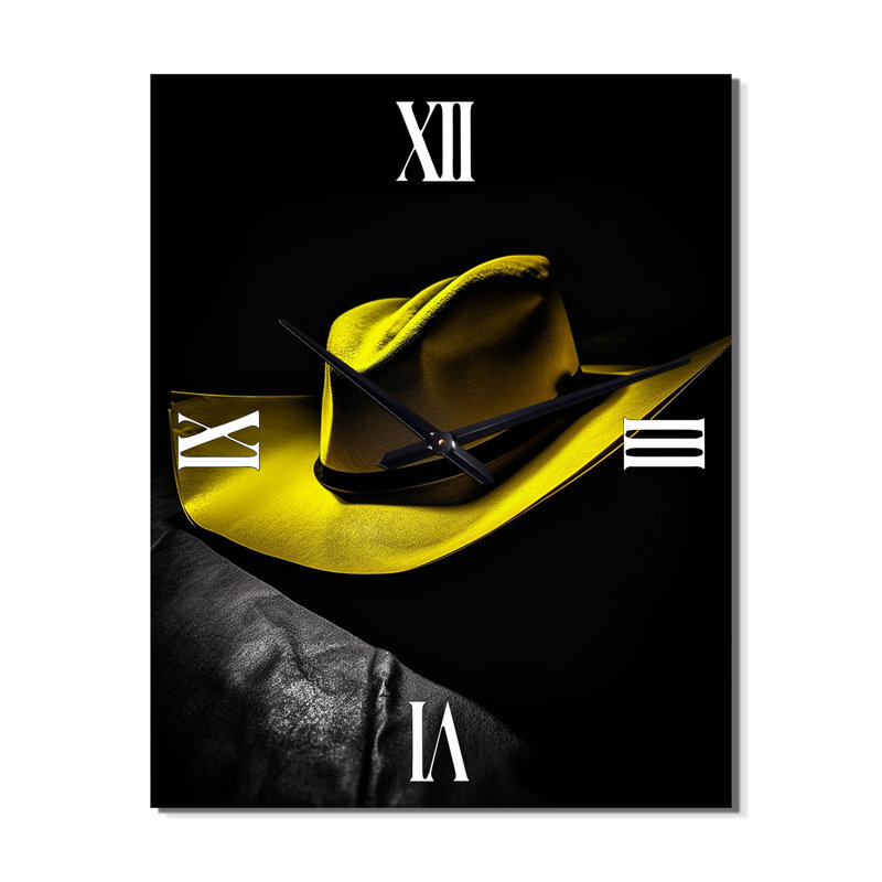 Horloge murale rétro - chapeau jaune, Petit