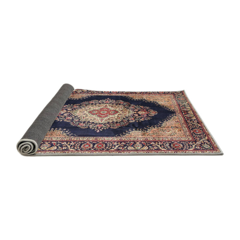 Tapis traditionnel brun/rouge/noir Hoellein, Rond 3 pi