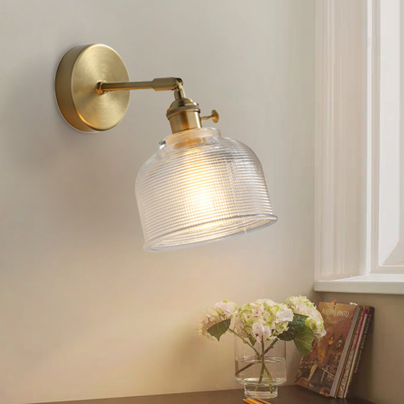 Applique murale 1 lumière en laiton brossé pour salle de bain