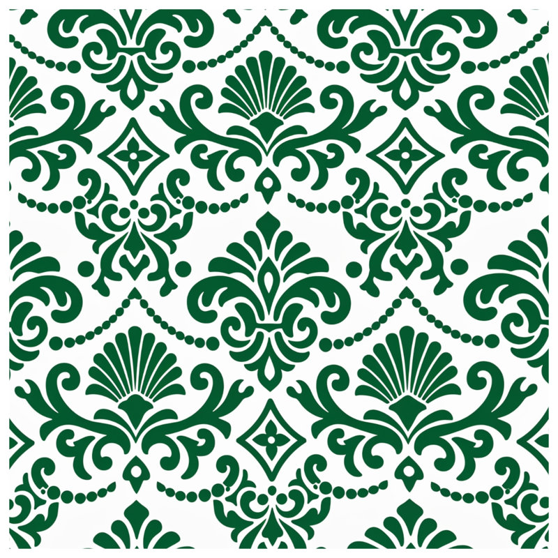 Édredon vert à motif damassé, Twin