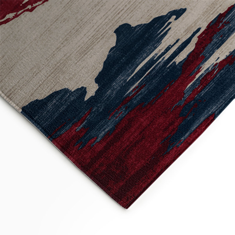 Watercolor Beige Indoor and Outdoor Area Rug, Rectangle 9' x 12'