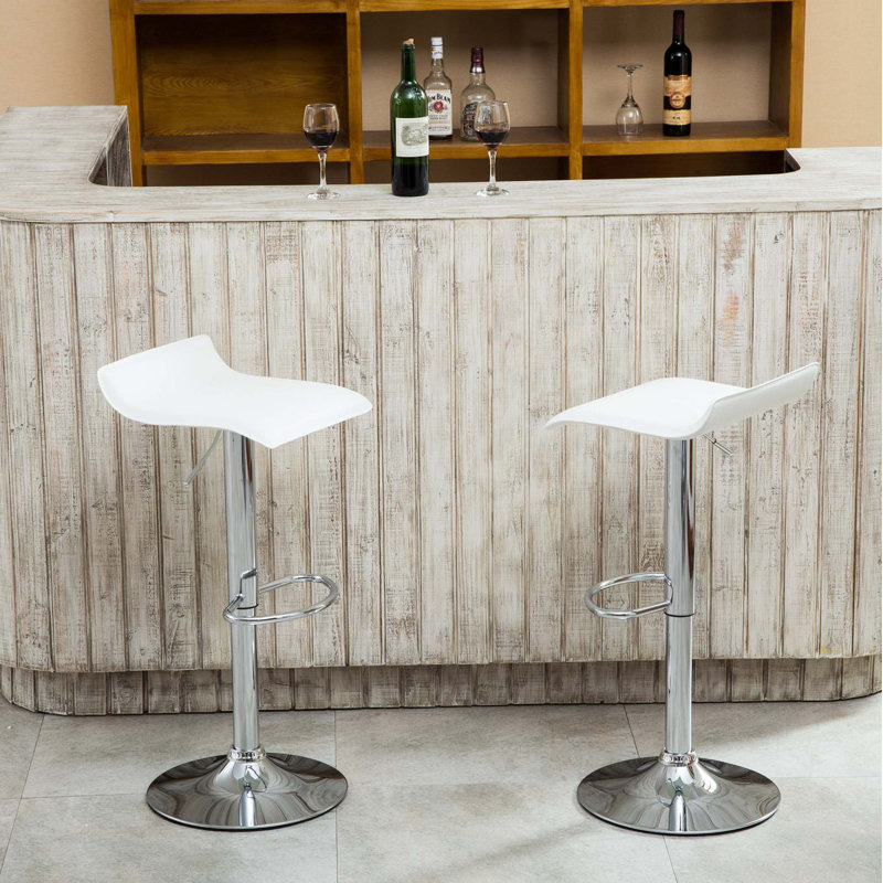 Tabourets pivotants réglables Contemporary Air Lift, ensemble de 2, Blanc