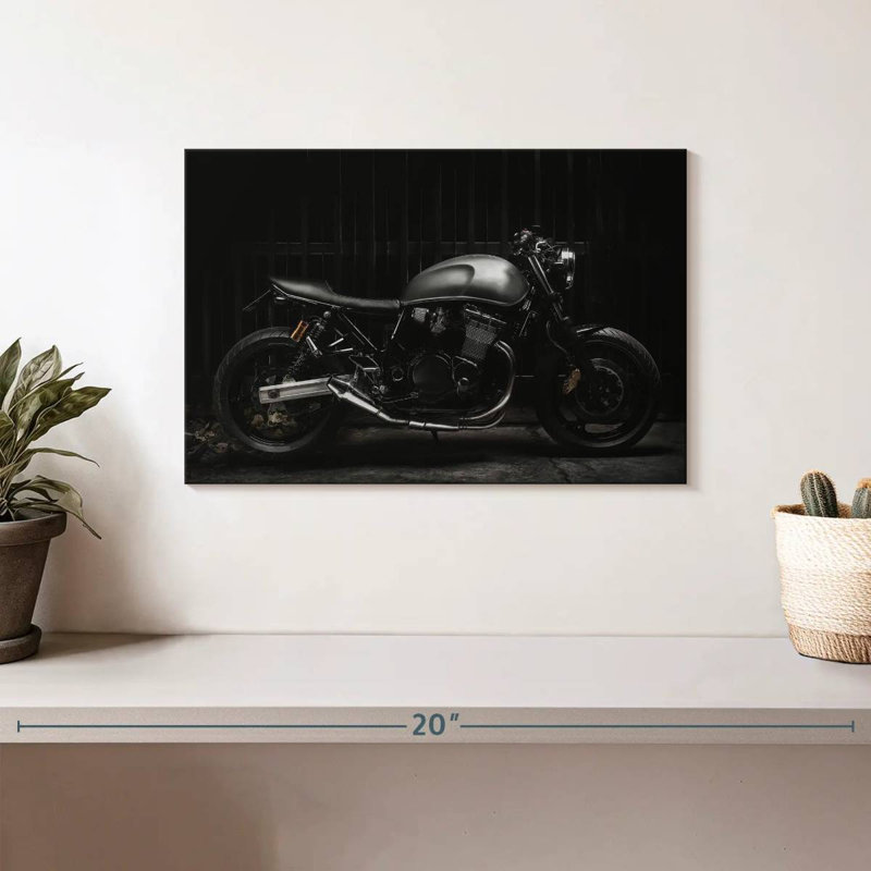 Mehar Matte Black Motorcycle, 8" H x 12" W