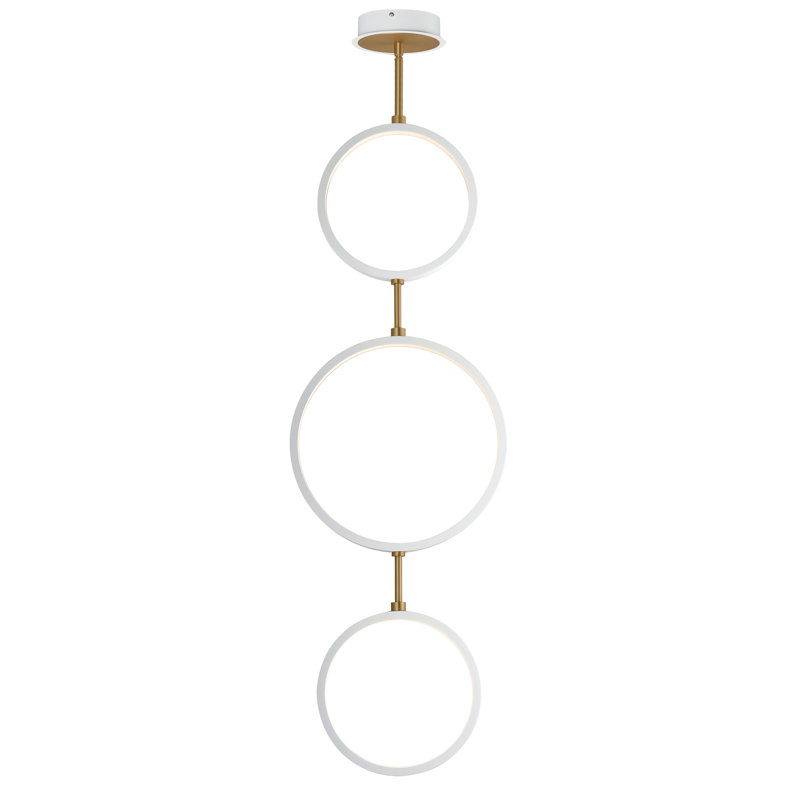 Hoopla-Multi-Light Pendant, White/Gold