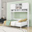 Grand lit escamotable en bois avec grand espace de rangement