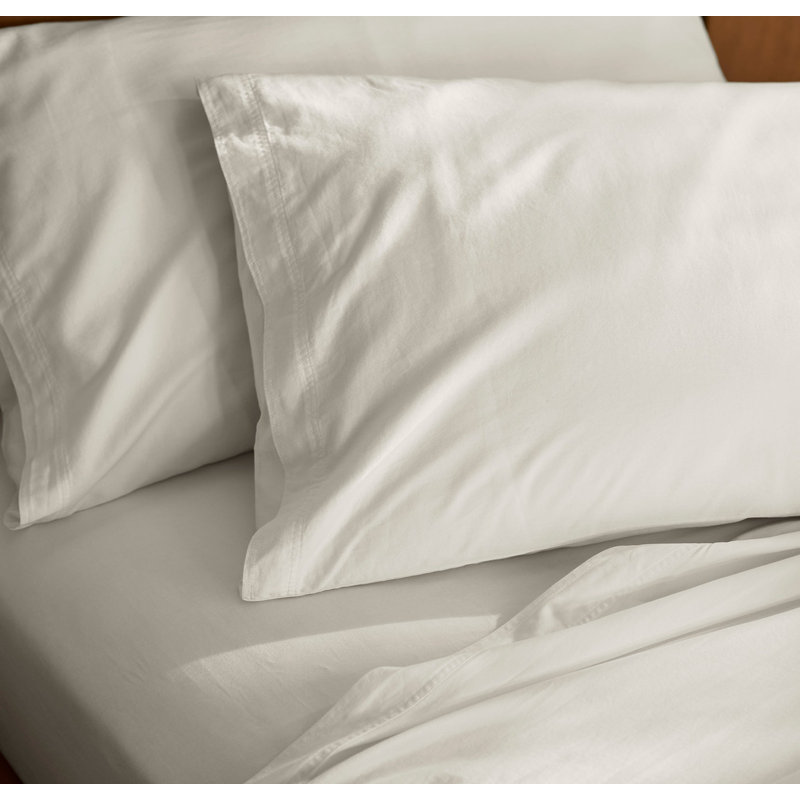 Signature Vintage Washed Pillowcase Set, Standard Pillowcase Set, Vintage White