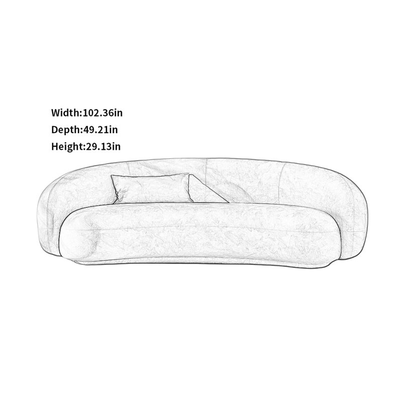 Minimalist Creative Sofa, Off-White Sherpa