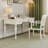 Beige Rectangular Solid Wood with 3 drawers desk
