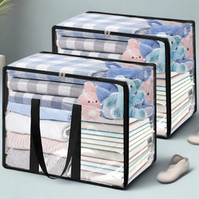 Heavy-Duty Clear Storage Bags With Zipper, 40L Large Capacity Closet Organizers And Moving Bags For Bedding, Comforters, Pillows, And Seasonal Clothing