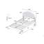 Lit double en tissu de laine gris anthracite