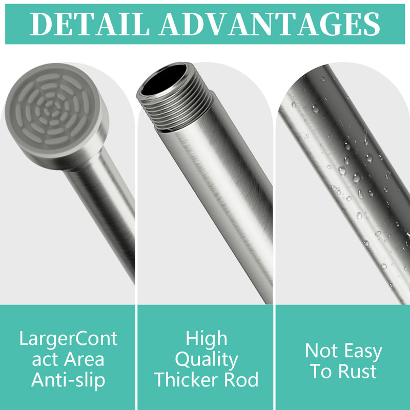 162.3cm Straight Shower Curtain Rod, Brushed nickel