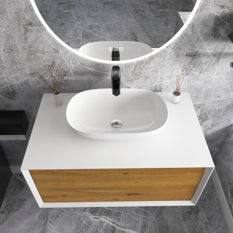 Austwell 36'' Single Bathroom Vanity with Resin Top