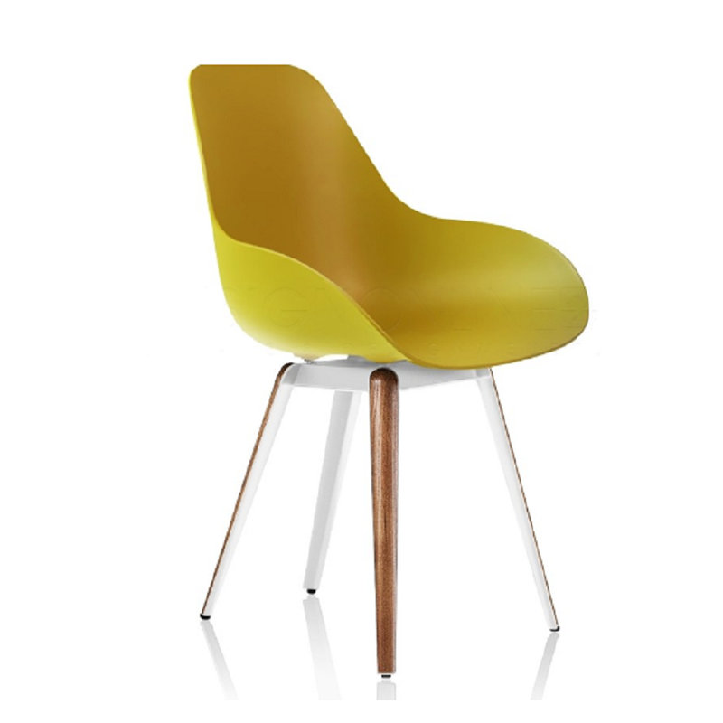 Fauteuil Kanisha, Moutarde, Noyer