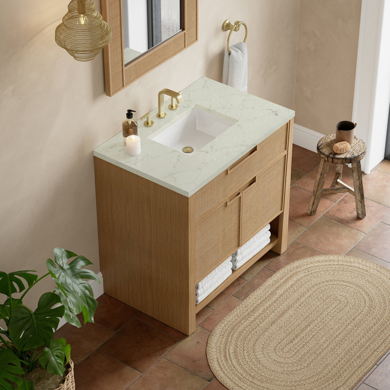 Solene 36'' W Single Vanity, Victorian Silver Quartz, 8" Widespread