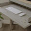 Bureau d'ordinateur de coin, finition brune