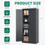Armoire de rangement en métal 72 po H, armoire verrouillable en acier avec portes et 4 tablettes, grandes armoires pour systèmes de rangement de garage