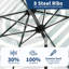 Parasol de patio 10 pi, 8 baleines robustes, avec manivelle et inclinaison à bouton-poussoir-85726188