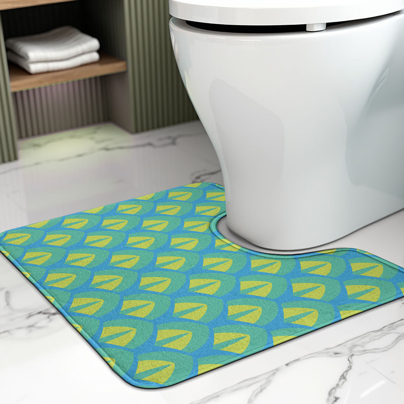 Tapis de salle de bain coloré en U 20 po turquoise multicolore