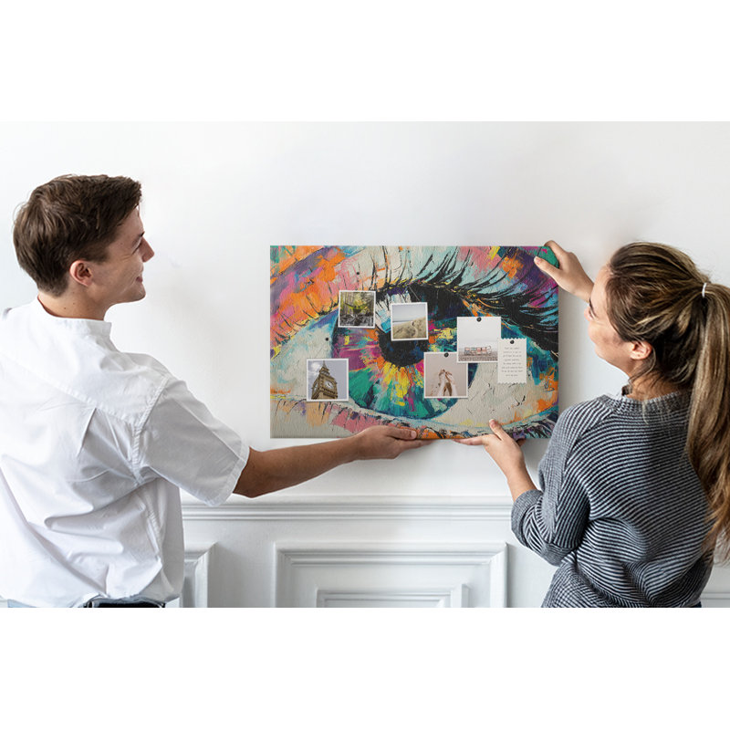 Wall Mounted bulletin board print home decor kitchen notice board home office corkboard Eye contact