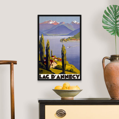 Reproduction d'art sur toile tendue, "Lac Lac d'Annécy", par Roger Broders