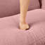 Canapé rose à 4 places en tissu bouclé moderne avec sièges à ressorts et revêtement respirant-121361598