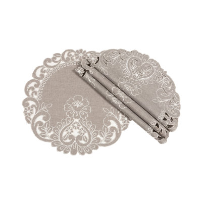 Récapitulatif 16" clair brodé nappe