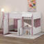 Lit mezzanine double avec maisonnette et rangement-1945068602